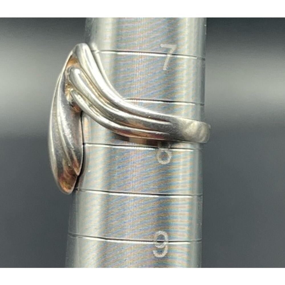 Sterling Silver Ring Band Size 7.75 Marked 925 Modernist Design 6.20g Freeform - Picture 8 of 8